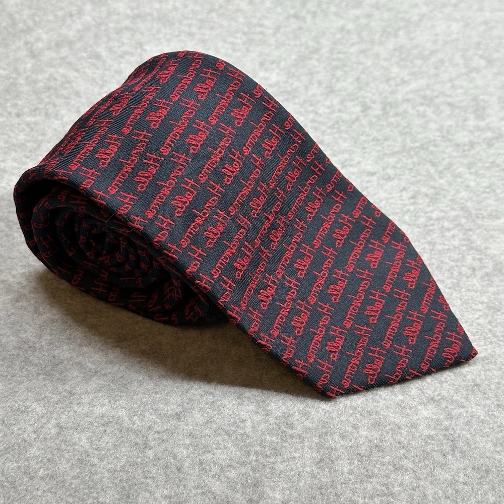Alynn‎ Hello Handsome Novelty Tie Red Black Script Polyester Vintage 1983